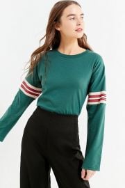 Tipped Striped Long Sleeve Tee  Urban Outfitters at Urban Outfitters